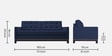 Archie Fabric 3 Seater Sofa In Indigo Finish Colour