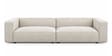 Aretha Upholstery Fabric 2 Seater Sofa In White Colour