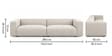Aretha Upholstery Fabric 2 Seater Sofa In White Colour