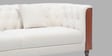 Arezzo Velvet 3 Seater Sofa With Bent Veneer Back in Soft Cream Colour