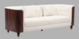 Arezzo Velvet 3 Seater Sofa With Bent Veneer Back in Soft Cream Colour