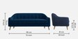 Aria Velvet 3 Seater Sofa in Blue Colour