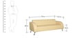 Aris Compact 3 Seater Sofa in Ivory colour