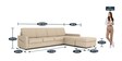 Aristo Fabric LHS Sectional Sofa in Bliss Beige Colour