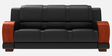 Aristocrat Advance Leatherette 3 Seater Sofa In Black Colour