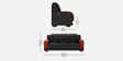 Aristocrat Advance Leatherette 3 Seater Sofa In Black Colour