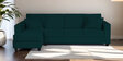 Aristocrat Velvet RHS Sectional Sofa In Emerald Green Finish