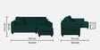 Aristocrat Velvet LHS Sectional Sofa In Emerald Green Finish