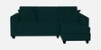 Aristocrat Velvet LHS Sectional Sofa In Emerald Green Finish