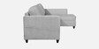 Aristocrat Velvet LHS Sectional Sofa In Grey Finish