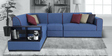 Arlo RHS Sectional Sofa In Blue Colour in L Shape