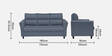 Oliver Fabric 3 Seater Sofa  In  Blue Colour