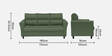 Oliver Fabric 3 Seater Sofa  In  Green Colour