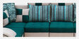 Orio Velvet Fabric 8 Seater RHS Sectional Sofa with Pouffee  In  Beige & Green Colour