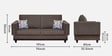Osbert Fabric 3 Seater Sofa In Cedar Colour