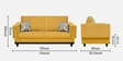 Osbert Fabric 3 Seater Sofa In Gold Yellow Colour
