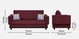 Osbert Fabric 3 Seater Sofa In Royal Maroon Colour