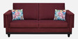 Osbert Fabric 3 Seater Sofa In Royal Maroon Colour