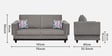 Osbert Fabric 3 Seater Sofa In Smoke Grey Colour