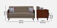 Royal Velvet 3 Seater Sofa In Brown Colour