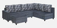 Sarah Fabric RHS 6 Seater Corner Sofa with Ottoman  In  Grey Colour