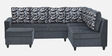 Sarah Fabric RHS 6 Seater Corner Sofa with Ottoman  In  Grey Colour