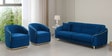 Victoria Velvet Sofa Set In Blue Colour (3+1+1)