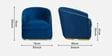 Victoria Velvet Sofa Set In Blue Colour (3+1+1)