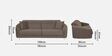 Victoria Velvet Sofa Set In Brown Colour (3+1+1)