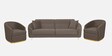 Victoria Velvet Sofa Set In Brown Colour (3+1+1)