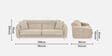 Victoria Velvet 3 Seater Sofa In Beige Colour