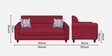 Winston Fabric 3 Seater Sofa In Maroon Colour