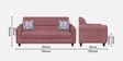 Winston Fabric 3 Seater Sofa In Onion Pink Colour