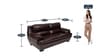 Arthur Leatherette 3 Seater Sofa in Dark Brown Colour