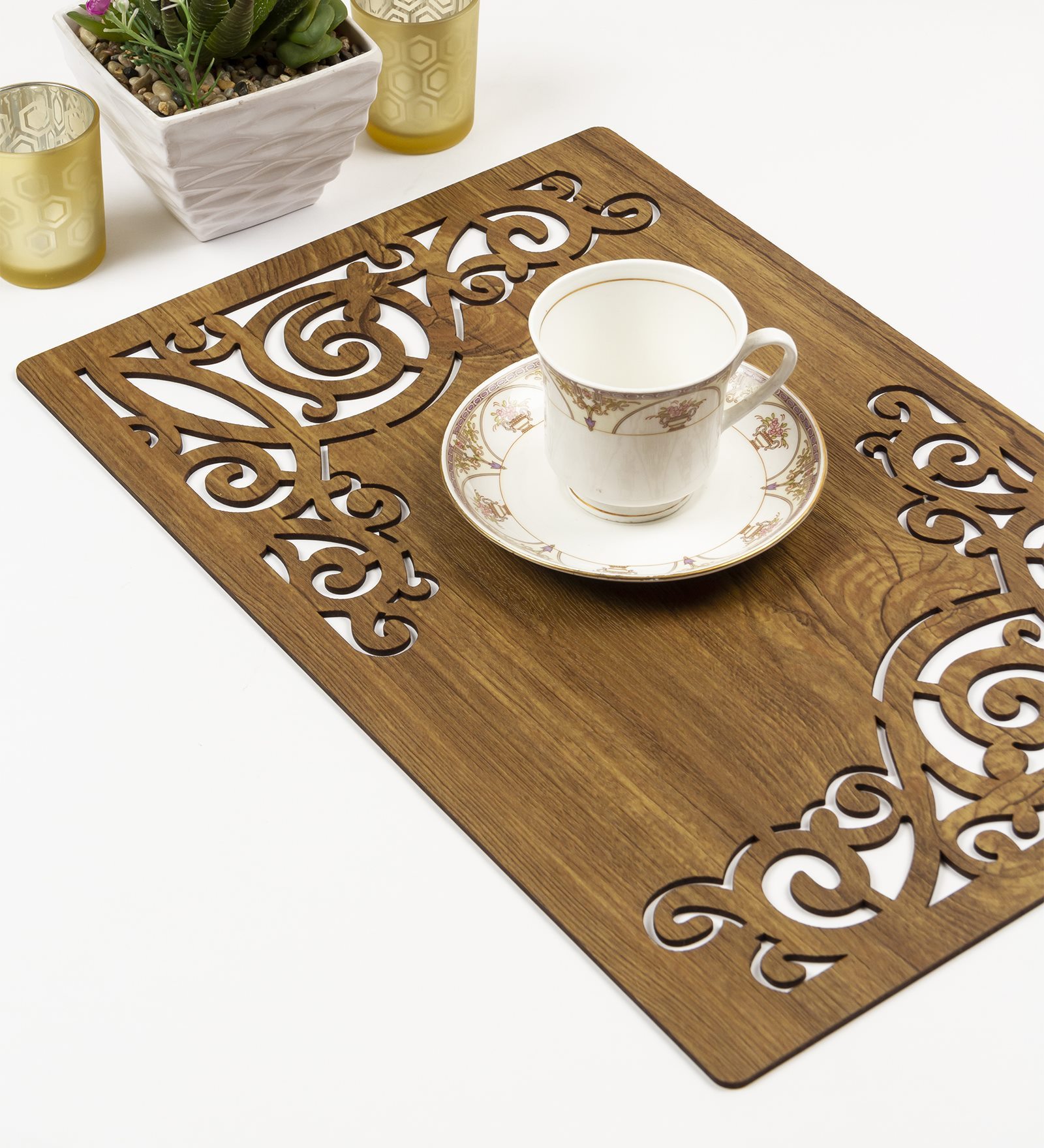 Buy Brown MDF Abstract Placemats Set of 2 at 37% OFF by Tiansh | Pepperfry