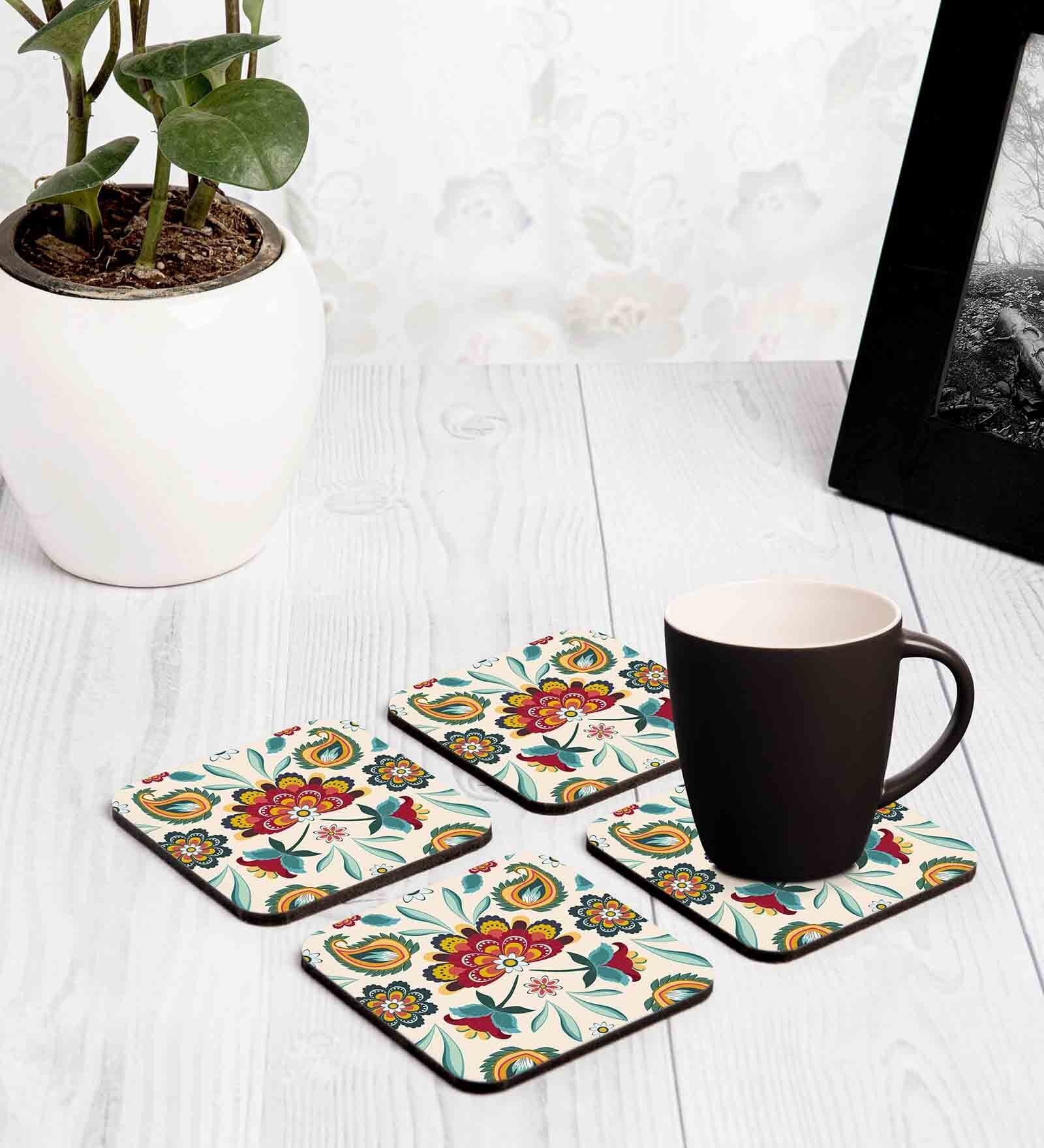 Aradhana (Set of 4) Engineered Wood Coaster