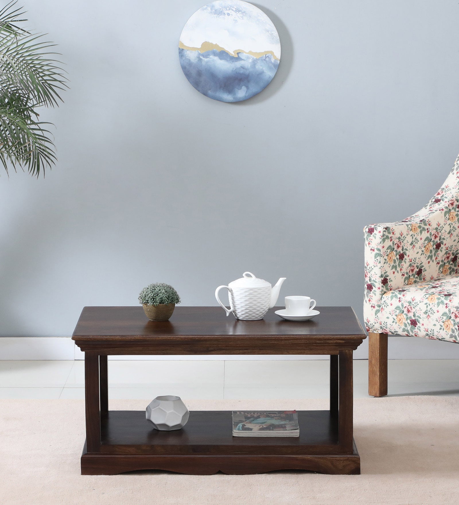 Aramika Sheesham Wood Coffee Table In Provincial Teak Finish