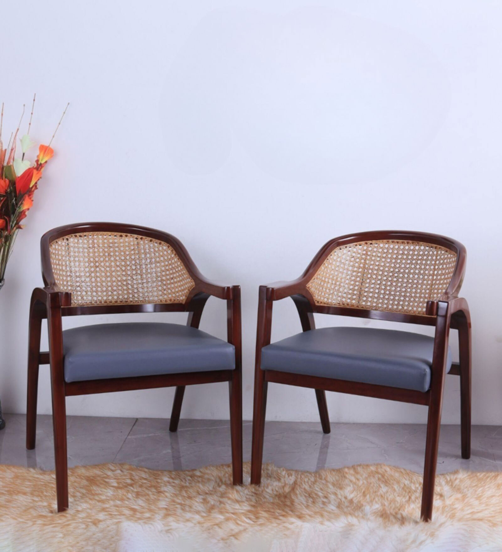 Arbor Teak Wood Arm Chair In Brown Colour (Set of 2)