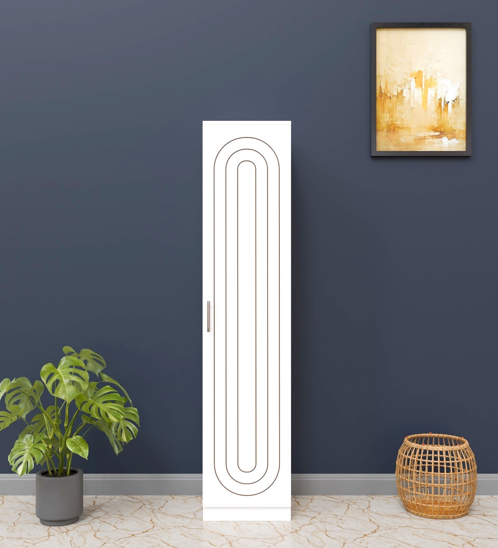 Arceus 1 Door Wardrobe In White Finish