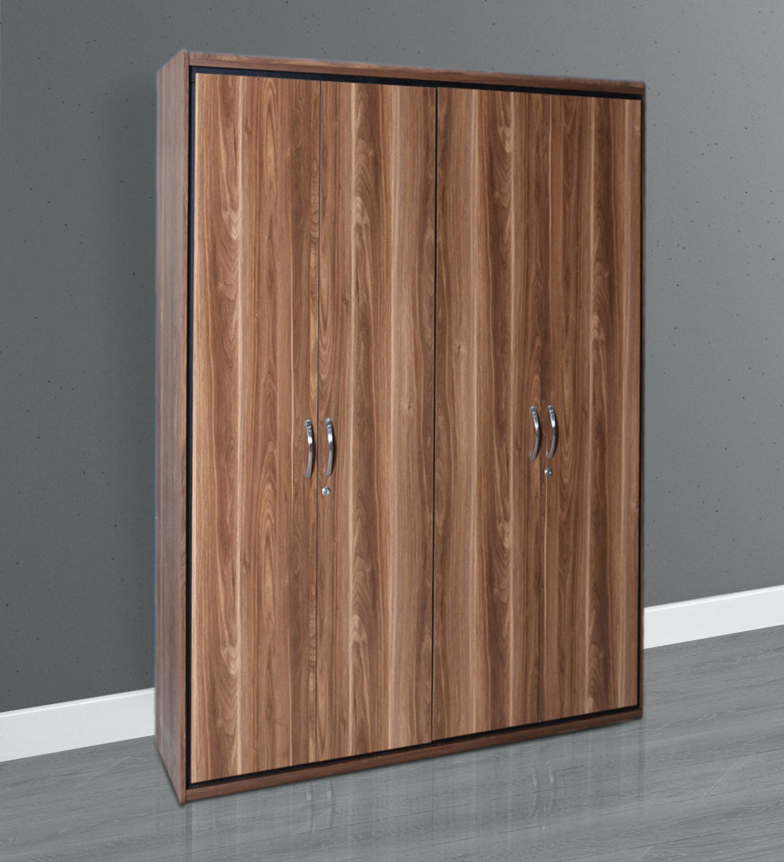 Archer 4 Door Wardrobe in Brown Finish