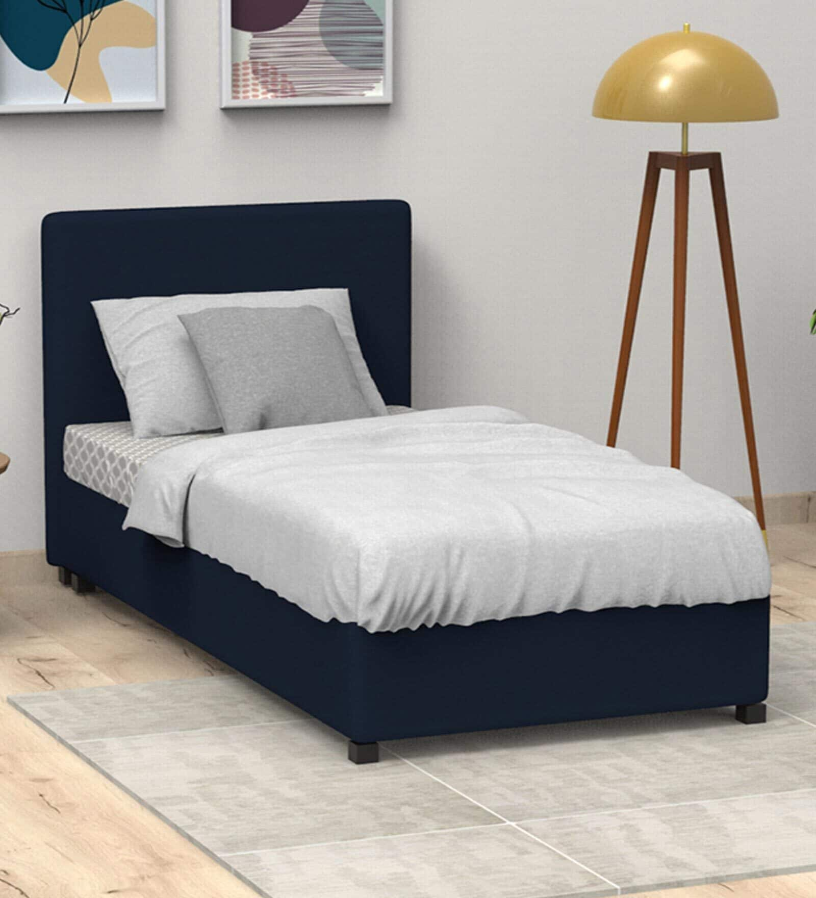 Buy Archer Velvet Single Size Bed in Royal Blue Colour at 52% OFF by ...