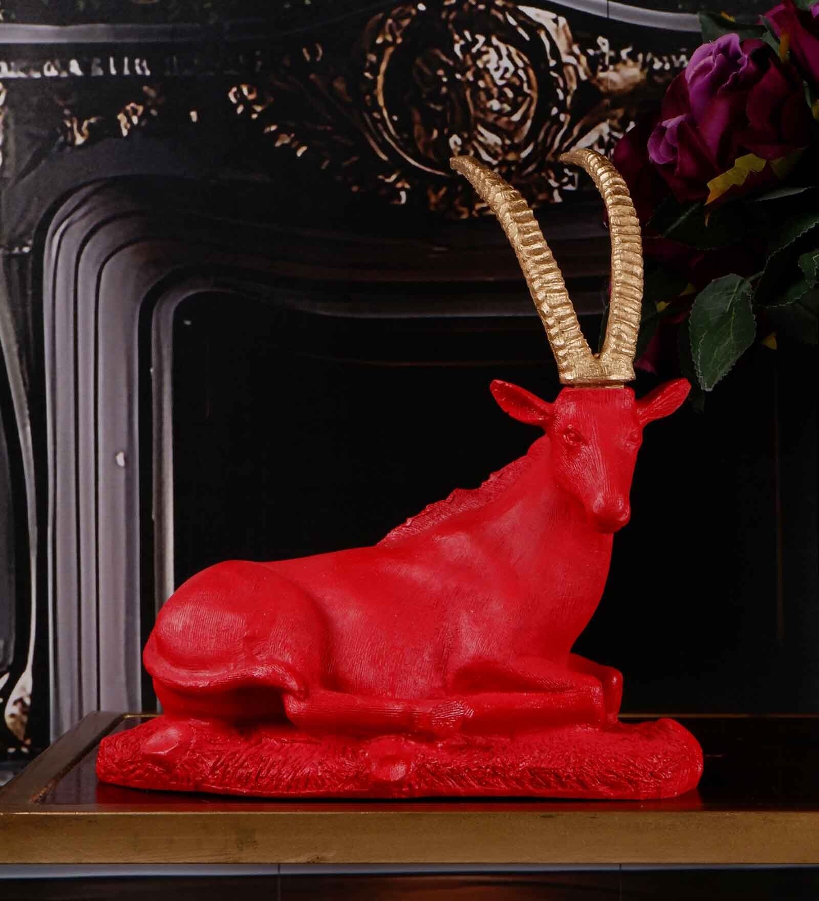 Buy Arctic Deer Red Polyresin Figurine at 44 OFF by The White Ink Decor Pepperfry
