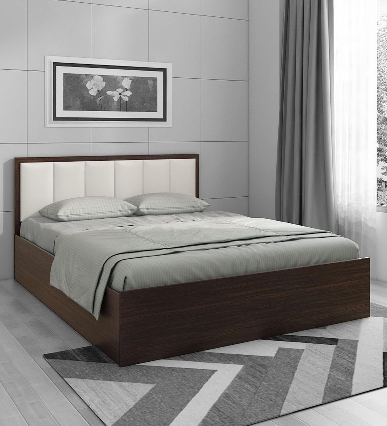 Buy Arctic Queen Size Bed in Choco Walnut Finish with Box Storage at 24 ...