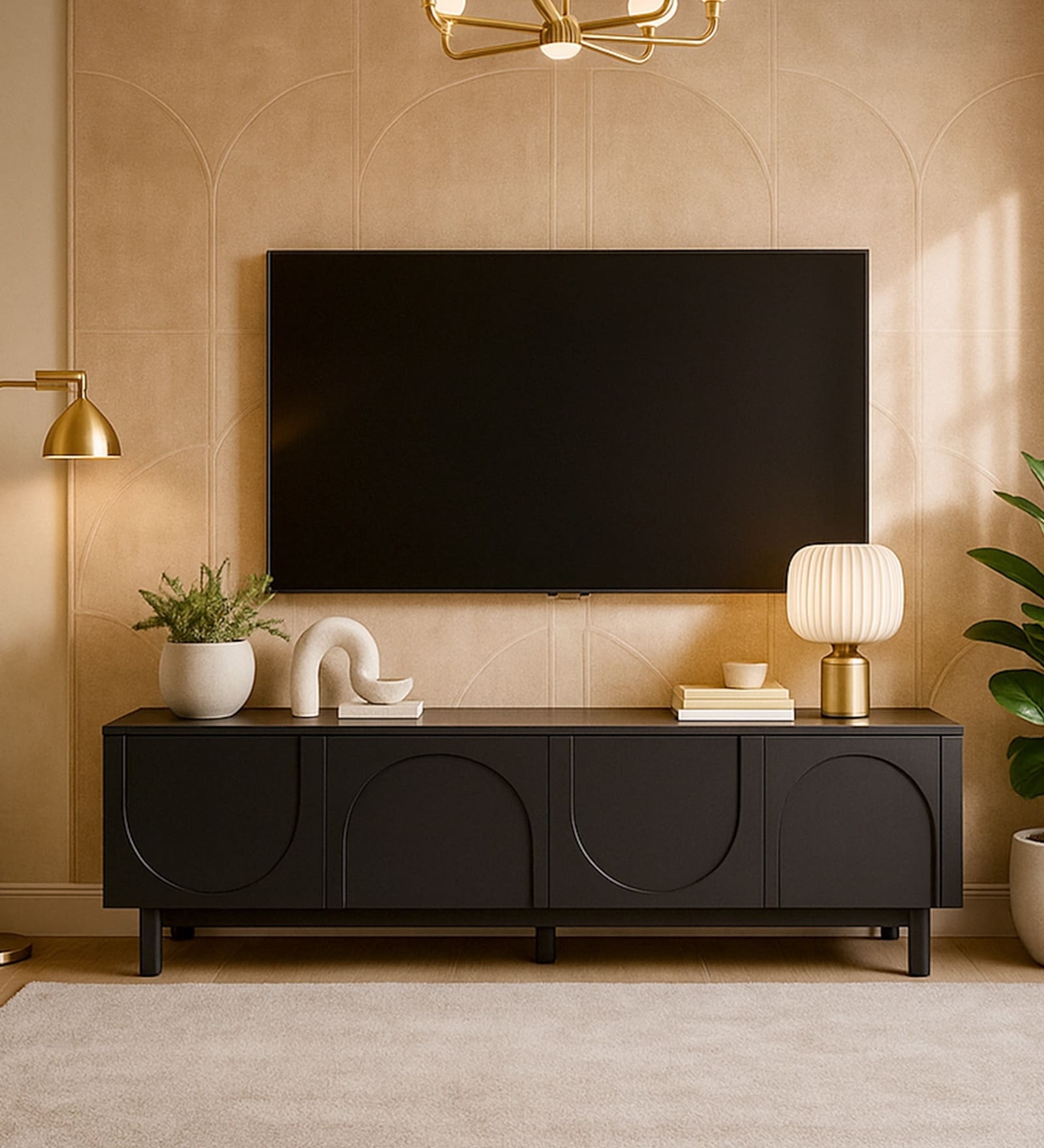 Arcus Black HDHMR TV Unit Upto 75inch TV Arcus Black HDHMR TV Unit Upto 75inch TV