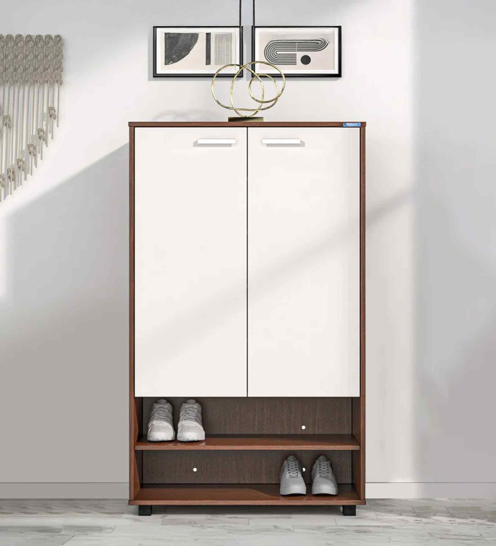Ardor 2 Door Shoe Cabinet In Legno Oak Finish