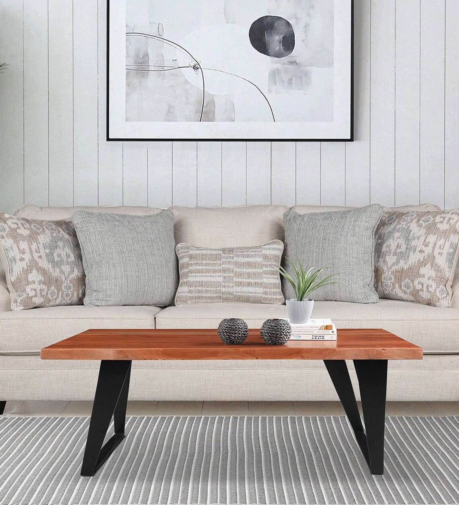 Arduous Solid Wood Coffee Table In Brown Colour