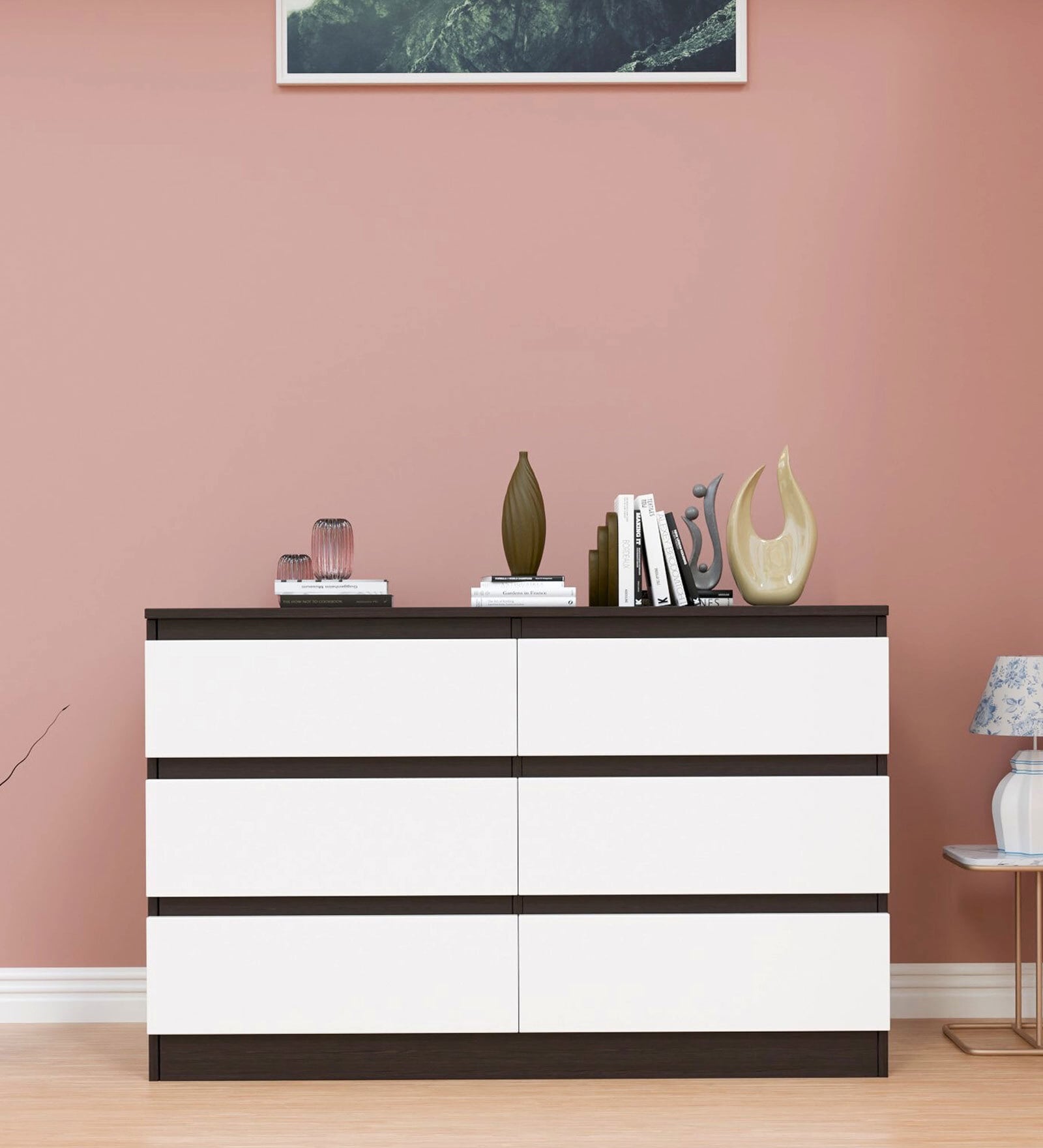 Aris Sideboard In Wenge Brown & White Finish
