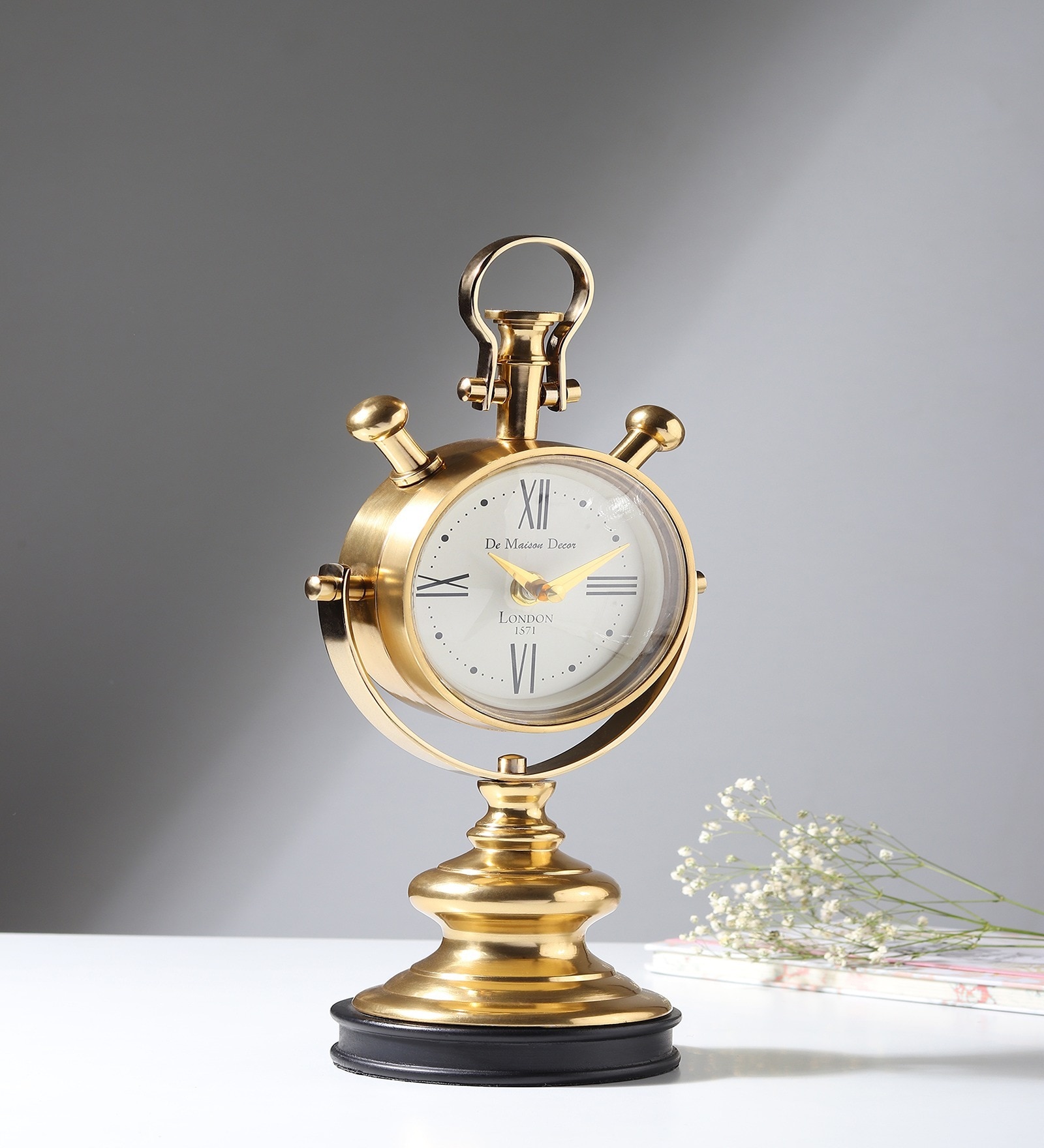 Aristotime Table Clock In Gold
