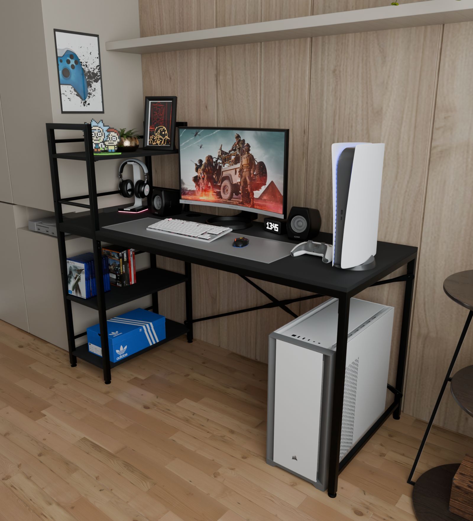 Arkane Multipurpose Table Study In All Black Finish