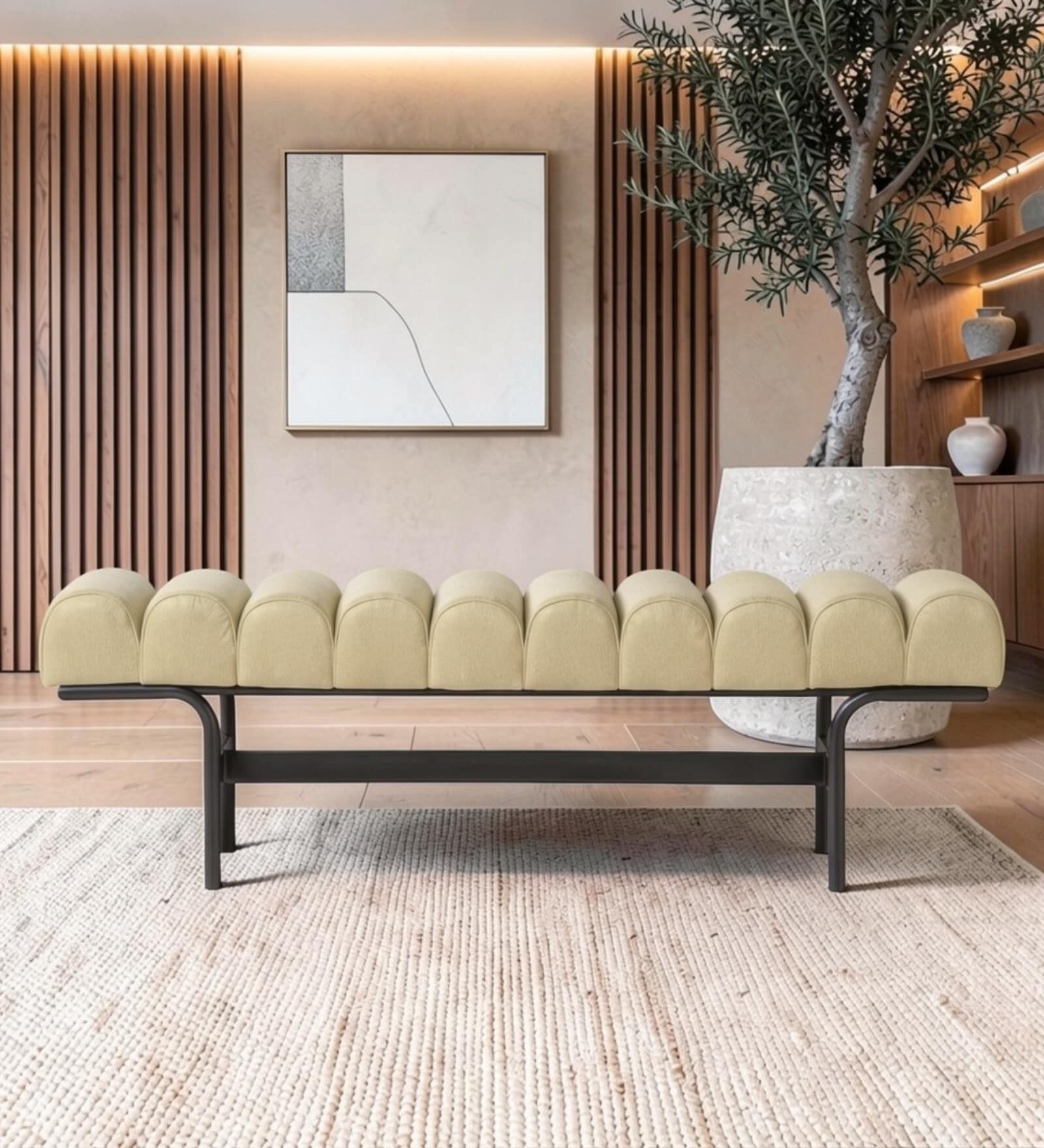 Armand Bench In Beige Color